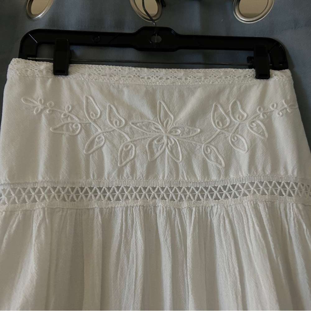 White Scully Peruvian Cotton Maxi Skirt